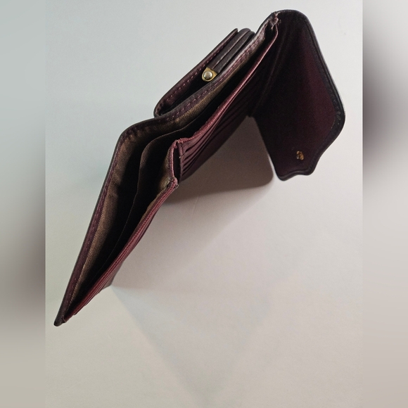 Vintage Burgundy Rolfs Cowhide Wallet. Trifold And Coin Purse - Picture 6 of 8
